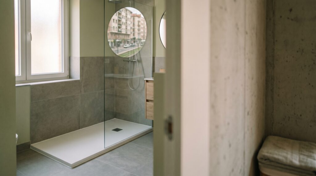 Servicio profesional para cambiar bañera por plato de ducha Bilbao en un baño moderno y accesible.