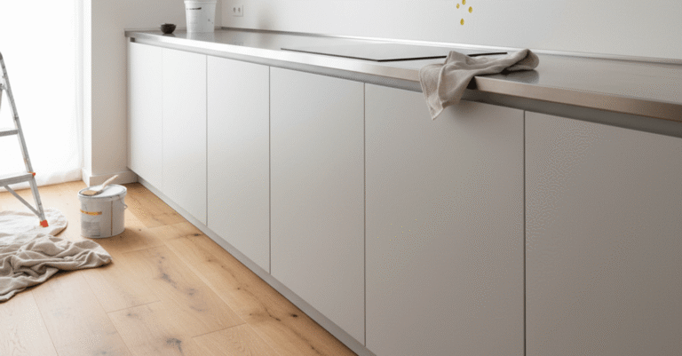 Una cocina moderna y limpia con paredes recién pintadas, ideal para inspirar a pintar cocina antigrasa bilbao.