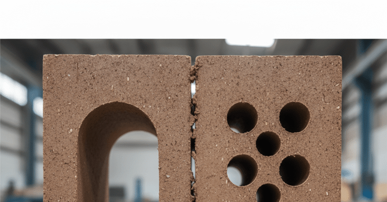Comparativa de ladrillo hueco vs perforado, mostrando sus estructuras internas y externas.