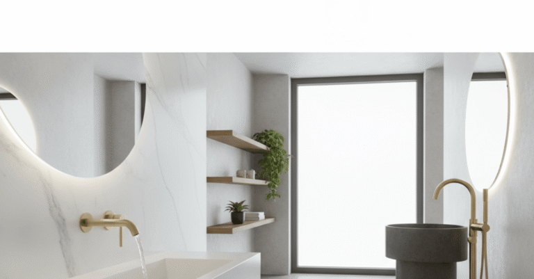 griferia empotrada vs vista pros contras, diseño moderno de baño con ambas opciones