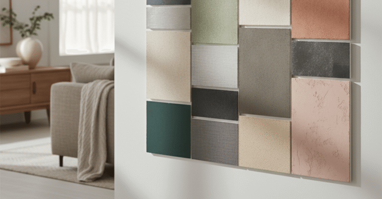 Comparativa de tipos de pintura para pared en diferentes muestras de color