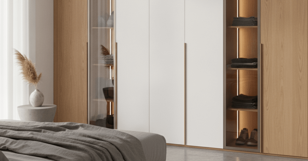 Descubre el precio de un armario empotrado a medida en bilbao para tu hogar. Armario empotrado moderno y funcional en un dormitorio.